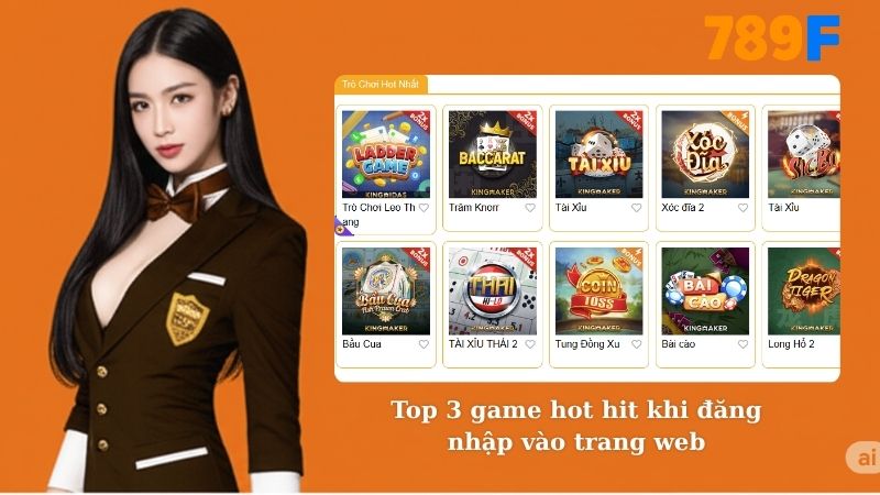 Top 3 game hot hit khi đăng nhập vào trang web